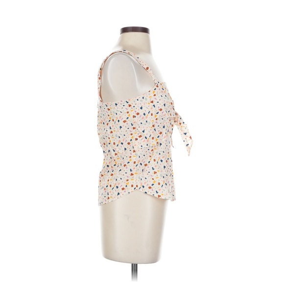 Colorful Madewell Top Tie Front Sleeveless Confetti 2 - Picture 3 of 4